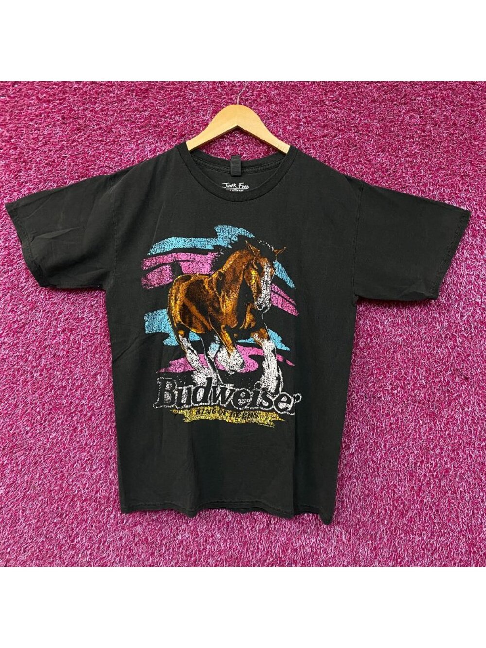 Junk Food Brand Budweiser Clydesdale Graphic T-Shirt Medium